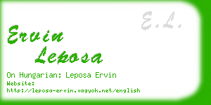 ervin leposa business card